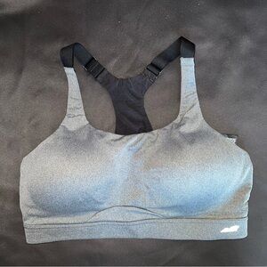 Size 40D Avia Women’s Gray Racerback Sports Bra - Supportive Low-Profile Fit